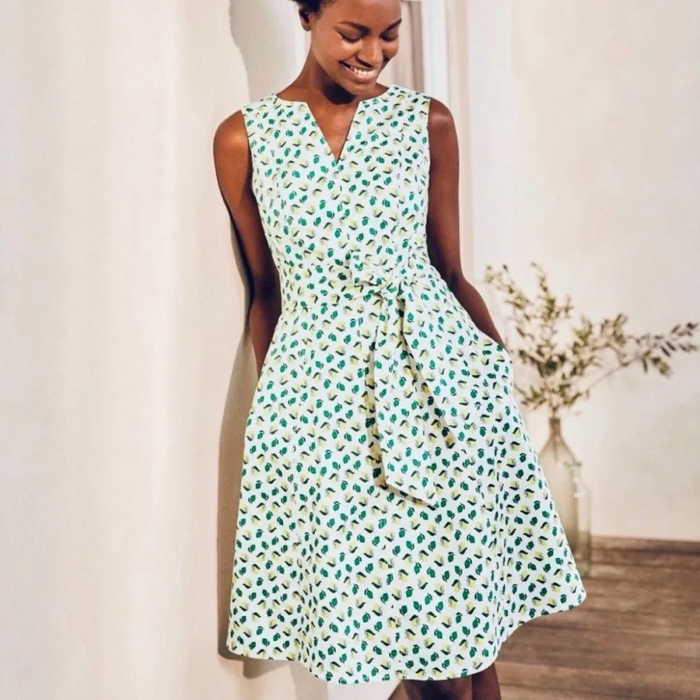 Boden Lemon Lime print Mischa dress - Picture 8 of 8